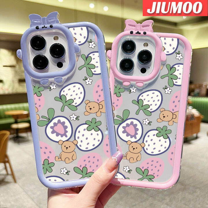 เคส-jiumoo-สำหรับ-vivo-y72-5g-y52-5g-y75s-5g-เคสลายการ์ตูนหมีสตรอเบอร์รี่โปร่งใสกันกระแทกสีสันสดใสปลอกซิลิโคนเคสนิ่มใส่โทรศัพท์เคสป้องกันเลนส์กล้องถ่ายรูปลายมอนสเตอร์ตัวเล็กที่สร้างสรรค์