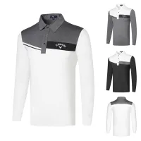 W.ANGLE G4 PEARLY GATES  PING1 J.LINDEBERG FootJoy UTAA DESCENNTE■⊙  Golf clothing mens long-sleeved t-shirt outdoor sports quick-drying breathable polo shirt casual jersey