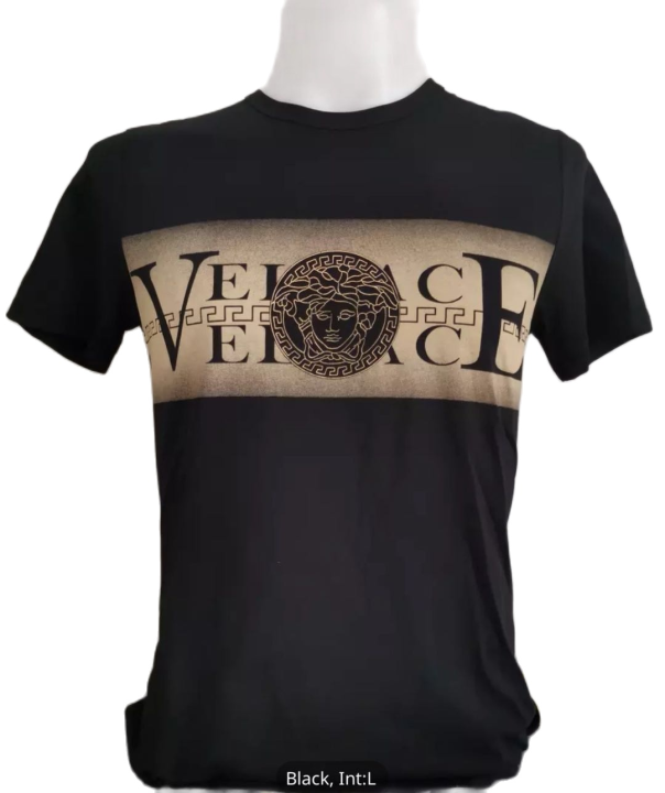 versace-เสื้อยืดแขนสั้นผู้ชายยุโรปและอเมริกาถนนแฟชั่น