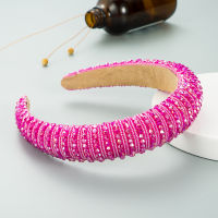 High-grade Hair band Hand-woven Beaded Headband Female Baroque Sponge Hair bundle Colorful Rhinestone Hair accessories Women