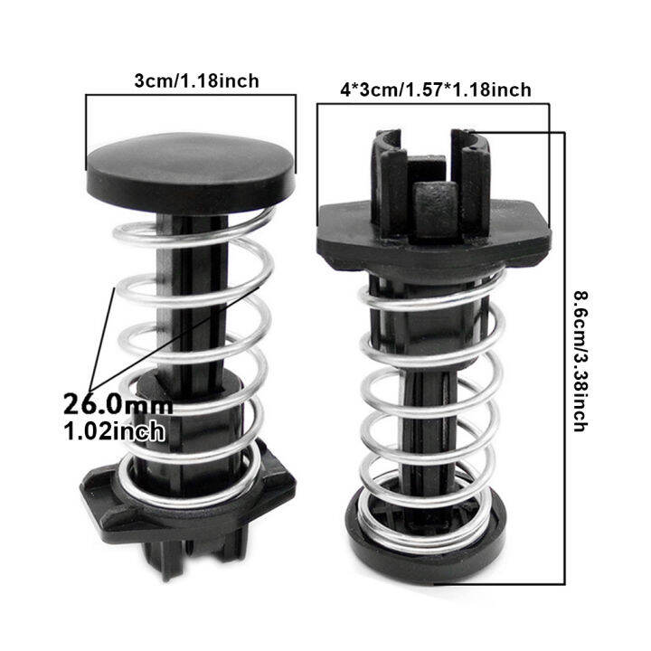 สปริงฝากระโปรงหน้ารถยนต์คลิปล็อคฝากระโปรงอะไหล่รถยนต์สวิตช์ที่ยึดปลอดภัยอุปกรณ์สลักอะไหล่รถยนต์2ชิ้น