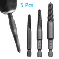 5pcs Hex Screw Extractors Broken Damaged Screw Extractor Drill Bit Guide Set Broken Bolt Remover Easy Out Set Power Tools Exterior Mirrors