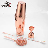 Cocktail Shaker Bar Set Stainless Steel 4 PCS Copper Plated Cocktail Shaker Mixer Drink Bartender browserKit Bars Set Tools Bar Wine Tools