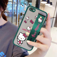 UCUC เคสโทรศัพท์เคสสำหรับ Vivo V5 V5 Lite V5S/Vivo Y67 1609 (มีสายรัดข้อมือ) กันกระแทก Frosted กลับการ์ตูน Kitty ปลอกขอบฝาครอบเลนส์ป้องกันเลนส์ Ultra Thin เคสโทรศัพท์