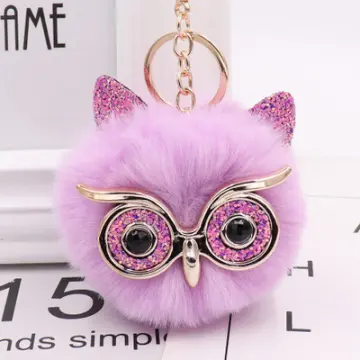 1pc Women Owl Detail Bag Decor Cute Keychain For Gift