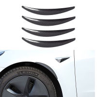 4Pcs ABS Carbon Fiber Wheel Fender Flares Mud Flaps Splash Guards Arch Lip Exterior Accessories For Tesla Model 3 2017-2021