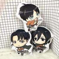 ของเล่นตุ๊กตาอนิเมะผ่าพิภพไททันโจมตี Levi Ackerman ตุ๊กตาอะนิเมะหมอนกำมะยี่นุ่มขนาด10ซม.