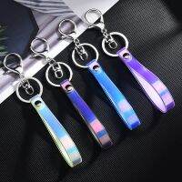 PVC  leather rope key chain glossy bright leather rope hanging buckle laser soft rubber lanyard cartoon doll accessories Key Chains