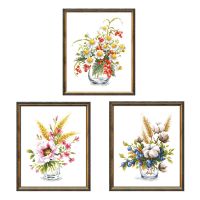 ✓۩ Blooming cotton and blueberry cross stitch kits package 18ct 14ct 11ct unprint canvas embroidery DIY handmade needlework