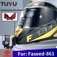 For FASEED 861 Motorcycle Helmet Aluminum Customized Helmet Chin Mount For Gopro Hero11 10 9 Insta360onex3 X2 RS DJI Accessories