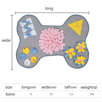 ดอกทานตะวันหรือกระดูกรูปร่างสุนัข Snuffle เสื่อลูกสุนัขจมูกกลิ่นการฝึกอบรมการดมกลิ่นช้าให้อาหารผ้าห่มตู้อาหารสัตว์เลี้ยงปริศนาของเล่น