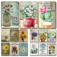 Old Sunflower Metal Plaque Tin Sign Vintage Sweet Home Kitchen Decor Plate Shabby Chic Yard Garden Decoration Wall Stickers