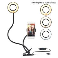 ✌◆ LED Ring Light with Clip Flexible Mobile Phone Holder for Photography Makeup Selfie Live Video Fill Light Photography Light