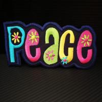 10.5 x 5.2 cm sticker รีดติดเสื้อ peace ตัวรีดติดเสื้อแบบปัก อาร์มรีดติดเสื้อหรือปัก สติ๊กเกอร์ ติด เสื้อ แบบ รีด สติ๊กเกอร์ รีด ติด เสื้อ รา diy cartoon iron on patch embroidered D.I.Y patches decorative clothing jacket T shirt บริการเก็บเงินปลายทาง