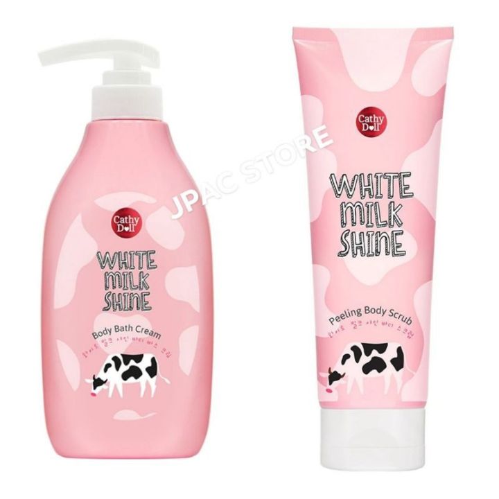 Cathy Doll White Milk Shine Peeling Body Scrub 320ml Body Bath Cream