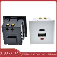 USB Type -C AC Power Socket Embedded Desktop Receptacle DC Charging Power Panel Module Outlet 5V 220V With LED Indicator