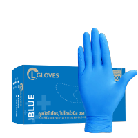 (ไนไตรสีฟ้า) CL Glove ถุงมือยางไนไตร 100 ชิ้น/กล่อง ไซส์ S,M,L ชนิดไม่มีแป้ง รุ่นประหยัด ถุงมือไนไตร ถุงมือยาง หนัก 3.5 กรัม และ 4.5 กรัม