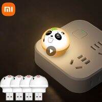 XIAOMI ปลั๊กมินิ USB ชาร์จได้,ใหม่ไฟกลางคืน LED กลมขนาดเล็กสว่างมาก Pelindung Mata หนังสือแสงแบบพกพา