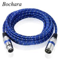 Bochara ไนล่อนถักสายเคเบิล XLR ชายกับหญิงแจ็ค3Pin M/f เครื่องผสมไมโครโฟน1M 1.8M 3M 5M 10M 15M 20M