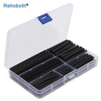 150 pcs/lot Black Heat Shrink Tubing 2:1 Black Tube Car Cable Sleeving Assortment Wrap Wire Kit with Polyolefin Tub Cable Management