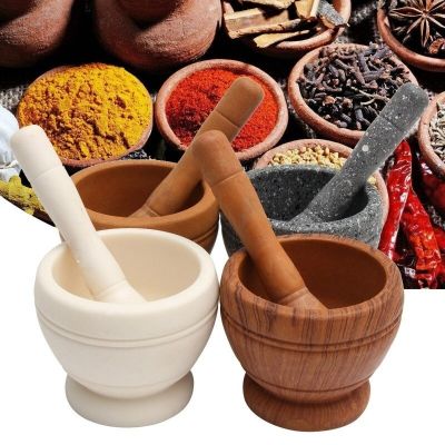 Resin Mortar Pestle Set Garlic Herb Spice Mixing Grinding Crusher Bowl Restaurant Kitchen Tools Tapestries Hangings