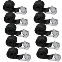 Pack of 10 Tie Down Straps Zinc Alloy Adjustable Cam Buckle Luggage Package Fixing Straps (63.5 cm x 2.5 cm)