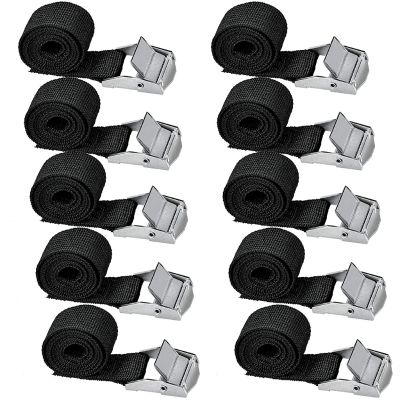 MXLF 10 Pcs Black Lashing Straps with Clamping Lock Heavy Duty Fastening Straps for Motor Bicycle Luggage Fixing Tool