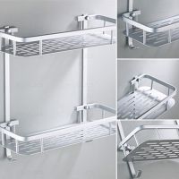 【HOT】✶  Shelf Aluminum Shower Basket Shelves Shampoo Holder Rack Accessories