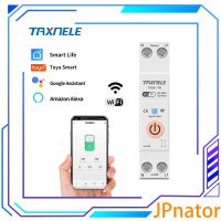 JPnator AC 90 300V TUYA WIFI สมาร์ทเบรกเกอร์1P 63A เครื่องวัดกำลังไฟฟ้าเครื่องวัดพลังงาน DIN ไฟบ้านไร้สายอัจฉริยะสวิตช์รีโมทคอนโทรลอัจฉริยะ