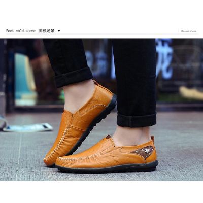 【คุณภาพสูง】❀ loafers readky Stock หลาใหญ่ของดั๊กรองเท้าผู้ชายธุรกิจรองเท้าลำลองรองเท้าหนังผู้ชายลำลองขนาดใหญ่