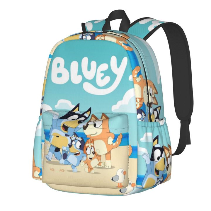 กระเป๋าเป้สะพายหลังกันน้ำความจุเยอะโรงเรียนสีน้ำเงินกระเป๋าสะพายลายเรียบกระเป๋าเป้วินเทจน้ำหนักเบา