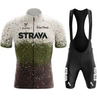 STRAVA Cycling Clothes Mens Bike Clothing Summer 2023 Teams Jersey Set Bib Mtb Tricuta Man Uniform Suit Blouse Laser Cut Shorts