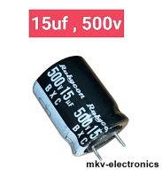 (1ตัว) 15uf 500v ใช้แทน 10uf 500v ได้ Rubycon อิเล็คโตรไลท์ คาปาซิเตอร์ 16x21มิลลิเมตร 105c