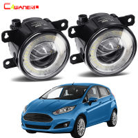 2 X Car Front Bumper Fog Light LED Angel Eye Daytime Running Light DRL 30W H11 12V Accessories For Ford Fiesta 2001-2015