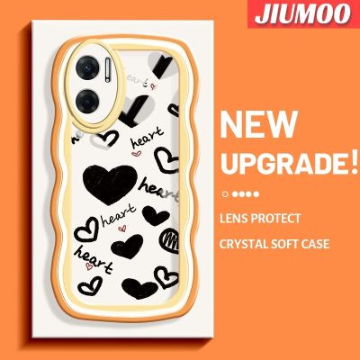 เคส JIUMOO สำหรับ Xiaomi MI Xiaomi MI Redmi 10 5G Note 11E 5G Redmi 11 Prime เคสแฟชั่นลายหัวใจสีสันสดใสดีไซน์ใหม่เคสโทรศัพท์แบบใสปลอกซิลิโคนนิ่มเลนส์กล้องถ่ายรูปเคสโปร่งใสป้องกันการกระแทก