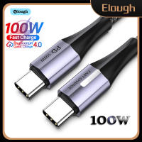 Elough 5A PD 100W USB C ไปยัง USB C สายสำหรับ iPhone 14 13 iPad ประเภท C ถึง USB Type C สายเคเบิ้ล E-Marker สายไฟสำหรับ Huawei ข้อมูล Xiaomi