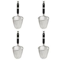 4x Pasta Basket for Boiling Stainless Steel Colander Kitchen Stainless Steel Mesh Filter Spoon Spider Strainer Skimmer Mesh Covers