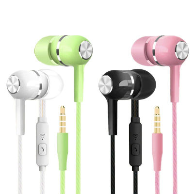 1pc Sport Earphone wholesale Wired Super Bass 3.5mm Crack Colorful Headset Earbud with Microphone Hands Free