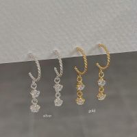 SissyJewelry // ต่างหูเงินแท้ รุ่น Mini twist double drop ต่างหูแฟชั่น ใส่ติดหู