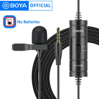 BOYA BY-M1S 3.5mm TRRS Lavalier Microphon for Smartphone PC Camera Lapel Mic Recording Youtube Live Streaming 6M Cable VS BY-M1