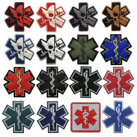 3D PVC PARAMEDIC MED Patches IR อินฟราเรดยุทธวิธีทหาร MEDIC Rescue Combat ป้ายยางสำหรับหมวกกระเป๋าเป้สะพายหลัง