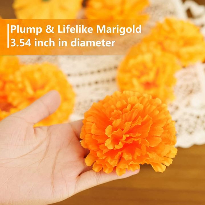 3-9inch-marigold-flowers-artificial-day-of-the-dead-flower-250pcs-fake-marigold-flowers-head-for-marigold-garland-making