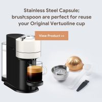 สำหรับ Nespresso Vertuo ถัดไปนำมาใช้ใหม่สแตนเลสแคปซูล Pod Vertuoline รีฟิลกาแฟกรองค้อนผง