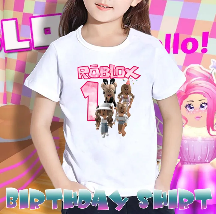 KIDS BIRTHDAY SHIRT | WHITE ROBLOX SHIRT 1st to 8th design collection ...