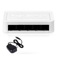 Mini 5 Port Network Switch Internet Splitter Desktop 10/100/1000Mbps RJ45 Hub, Gigabit