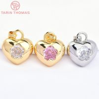 【YF】❏▬  (7695) 4PCS 13.5x15MM 18K Gold Color with Hearts Pendants Jewelry Making Findings Accessories