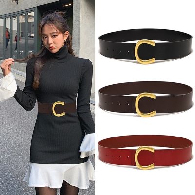4.5 Wide Leather Ladies Decorative Belt Girldress Girdle Waistband Trendy Designer Belts Are The First Choice ForFashion