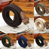 【CW】 2019 Newest Hot Men 39;s Fashion Stretch Braided Elastic Woven Canvas Buckle Waistband Waist Straps Weaving ！