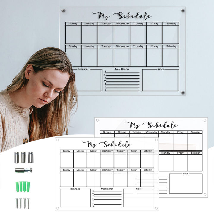 Wall Acrylic Weekly Planner Board Clear Dry Erases Calendar Planner