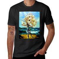 The Ship : Vintage Abstract Fantasy Painting Print T-Shirt Short T-Shirt Tee Shirt Workout Shirts For Men